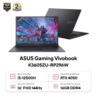 Laptop Asus Gaming Vivobook K3605ZU-RP296W (Geforce RTX4050 6GB/i5 12500H/16GB RAM/512GB SSD/16 WUXGA/Win11/Đen)