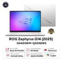 Laptop AROG Zephyrus G14 GA403 Ryzen AI 9 GA403WM-QS058WS (AMD Ryzen AI 9 HX 370 | RTX 5060 | 14 inch 3K OLED | 32GB | 1TB | Windows 11 Home + Microsoft Office Home 2024 + Microsoft 365 Basic | Trắng)